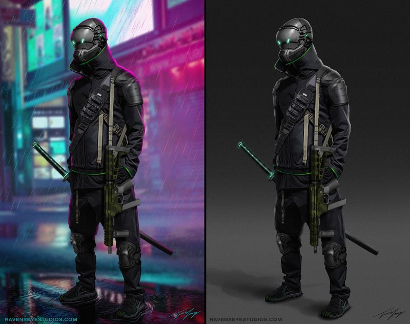 Cyberpunk 2077 ниндзя костюм