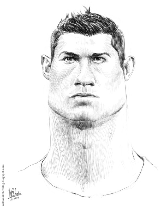 Рисунок футболиста Криштиану Роналду