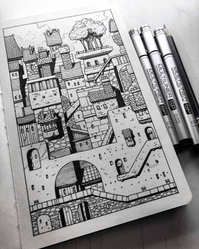 архитектура для скетчбука