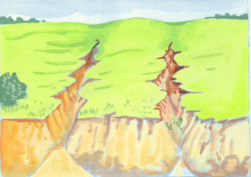 Легкий рисунок оврага