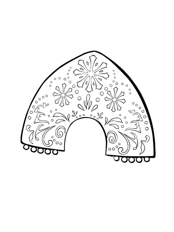 Кокошник раскраска