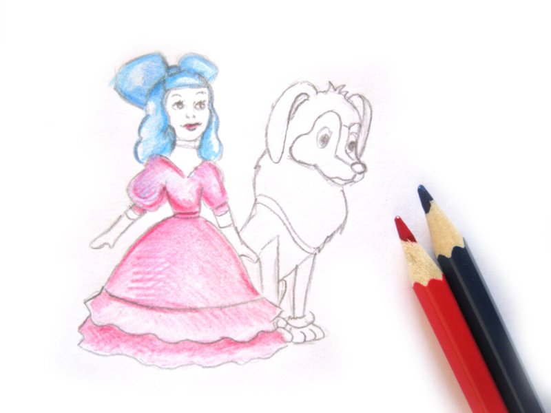 Мальвина рисунок карандашом