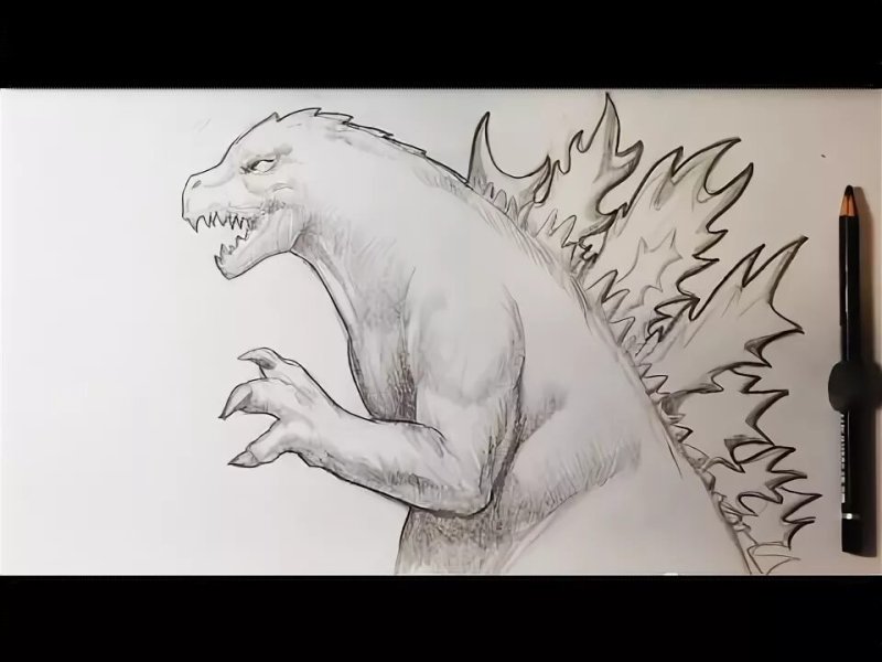 Годзилла рисунок легкий