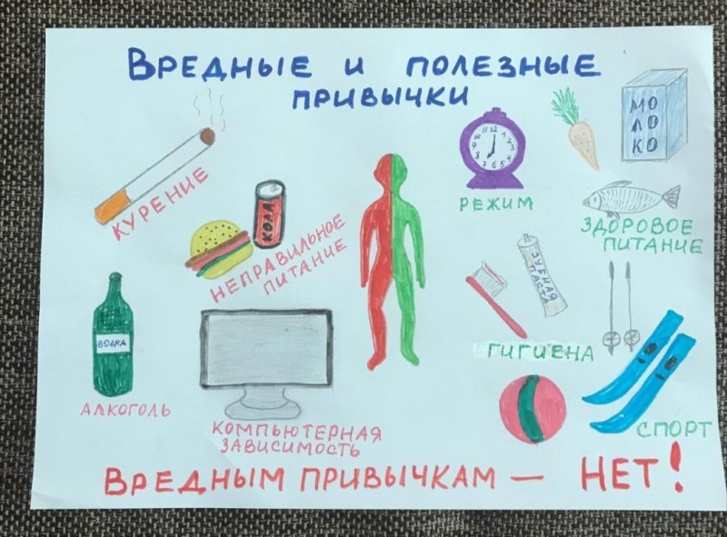 Рисунок на тему вредные привычки