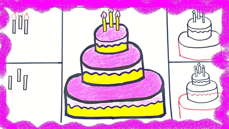 Рисунки для срисовки тортики