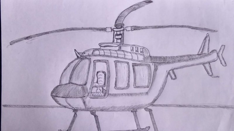 Вертолёт рисунок лёгкий