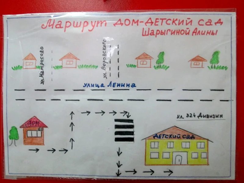 Схема безопасного марштрута "дом-детский сад-дом" город Нальчик