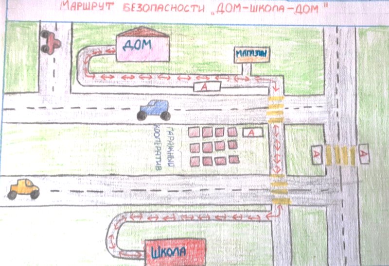 Рисунок от дома до школы