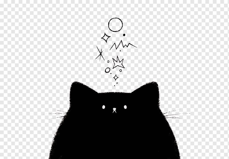 Кошка рисунок черно белый