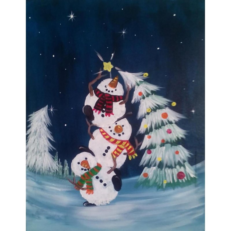 Новогодние картины гуашью