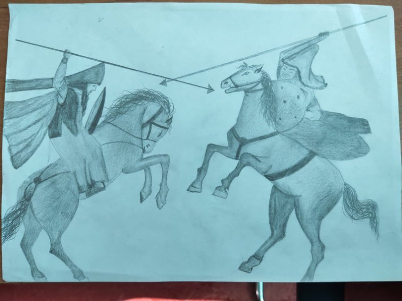 Нарисовать эпизод эпизод Куликовской битвы