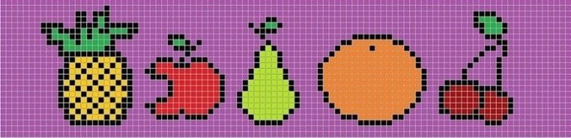 Рисование по клеточкам фрукты