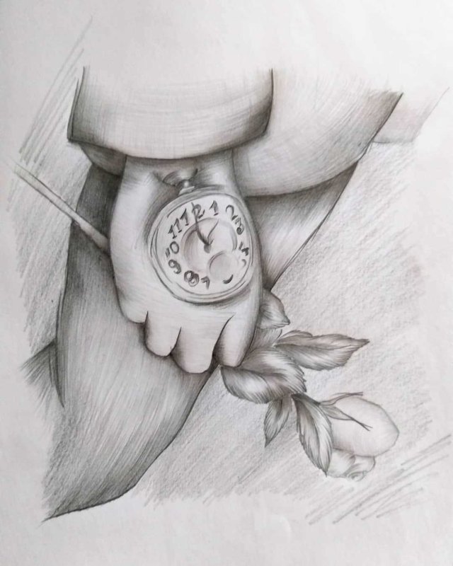 Часы рисунок