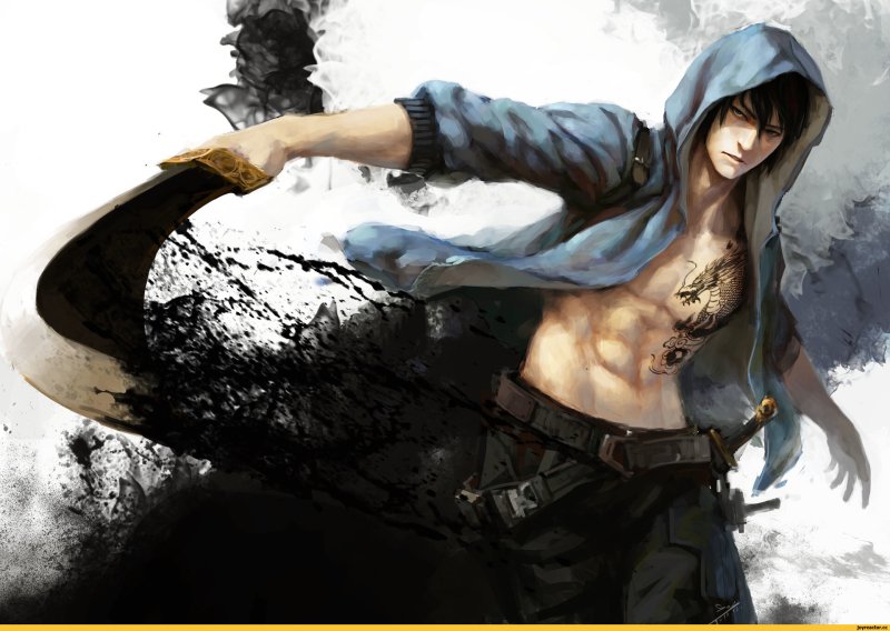 парень в капюшоне арт