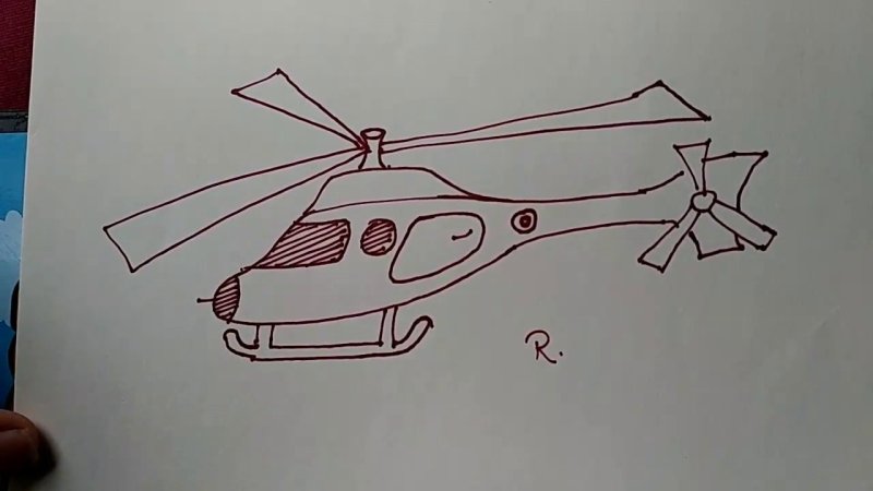 Вертолет рисунок
