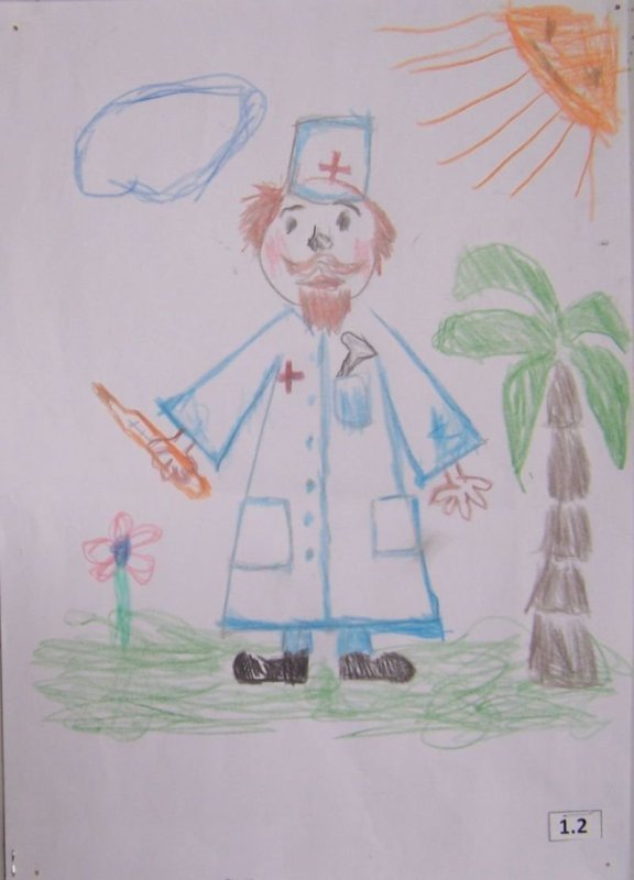 Рисунок Чуковский 2 класс Айболит
