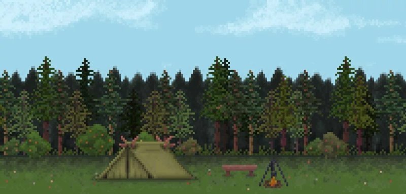 Лагерь пиксель арт