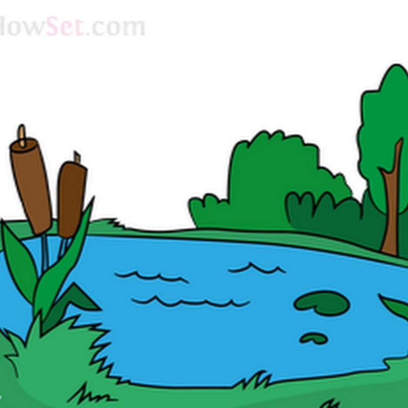 озеро рисунок для детей