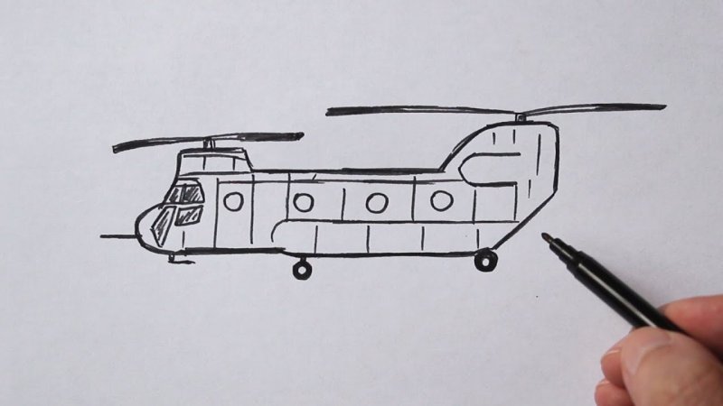 Вертолёт рисунок лёгкий