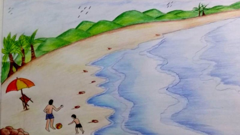 Рисунки для срисовки море