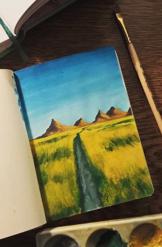 Пейзаж фломастерами