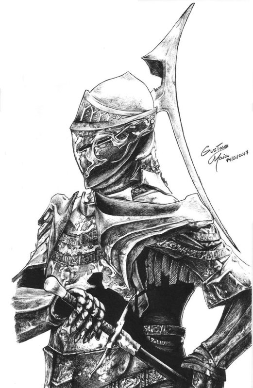 Эскизы рыцарей Dark Souls