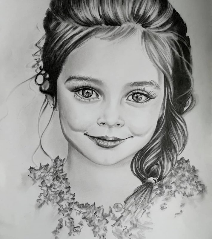 Рисунок девочки карандашом