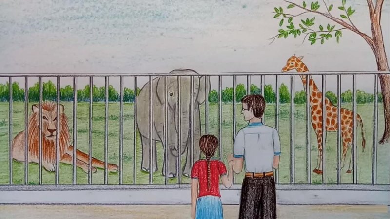 Рисунок на тему зоопарк