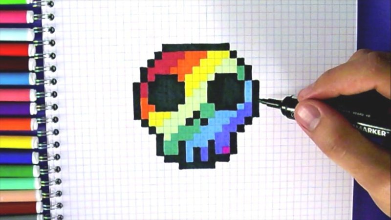 Рисунки по клеточкам разноцветные