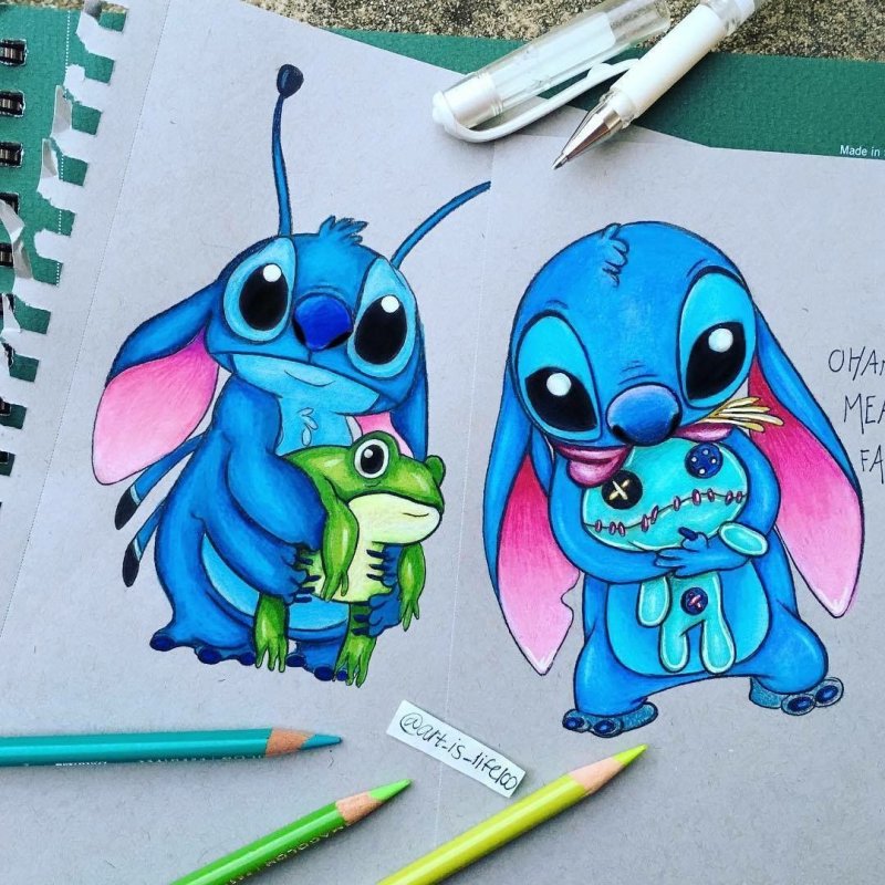 Рисунки фломастерами Стич