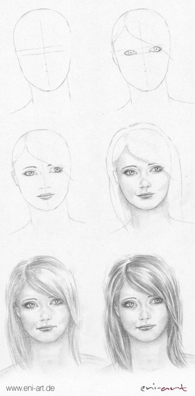 рисунок карандашом для начинающих лицо