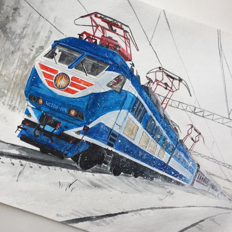 Поезд рисунок