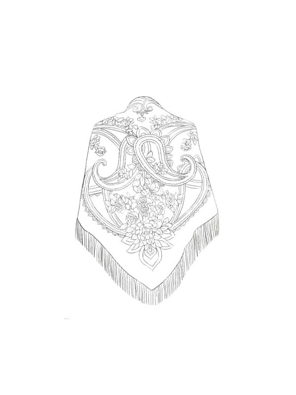 Павлопосадские платки раскраска