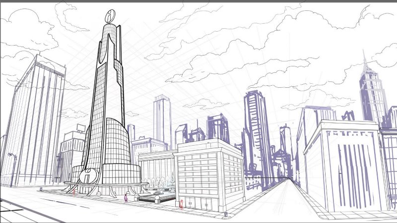 Эскиз города будущего
