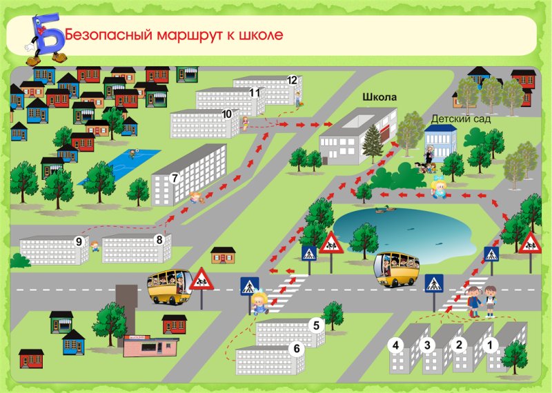 Схема безопасного маршрута школьника
