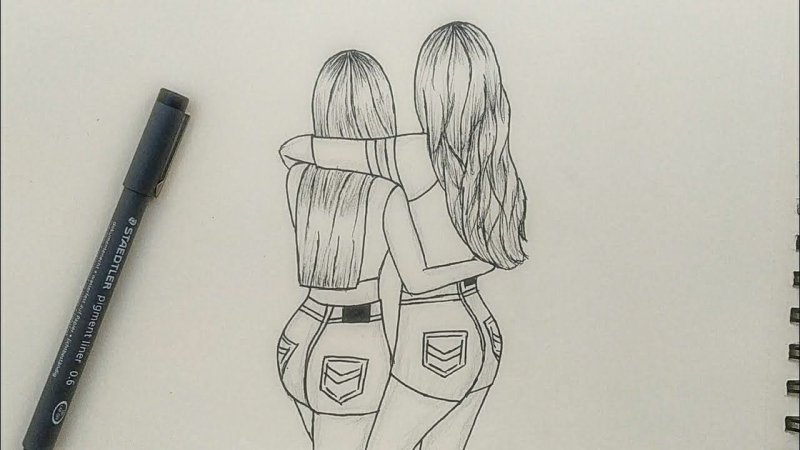 Рисунок для лучшей подруги легкий