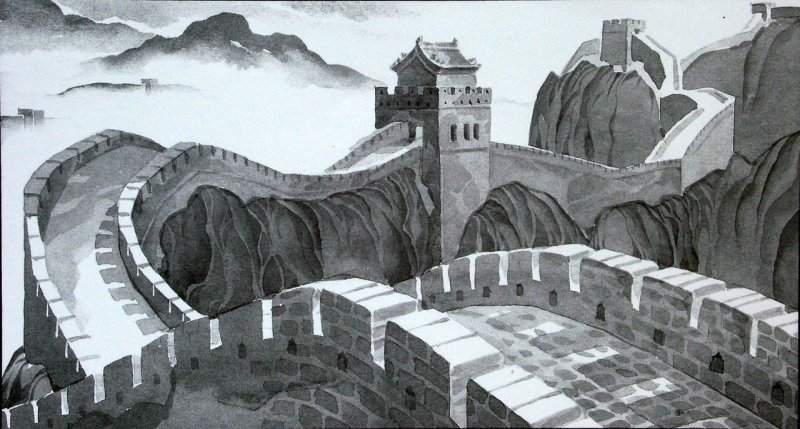 Великая китайская стена рисунок