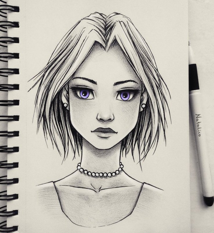 рисунки для скетчбука девушки