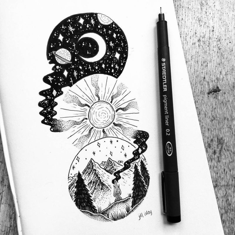 Рисунки линером