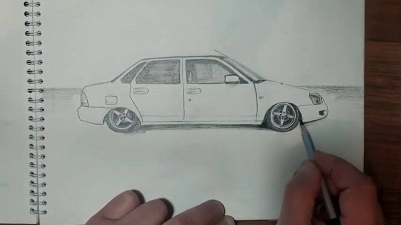 Рисунок машины Лада Приора