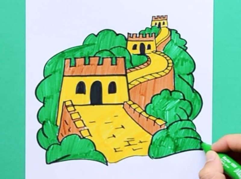 Великая китайская стена рисунок легкий