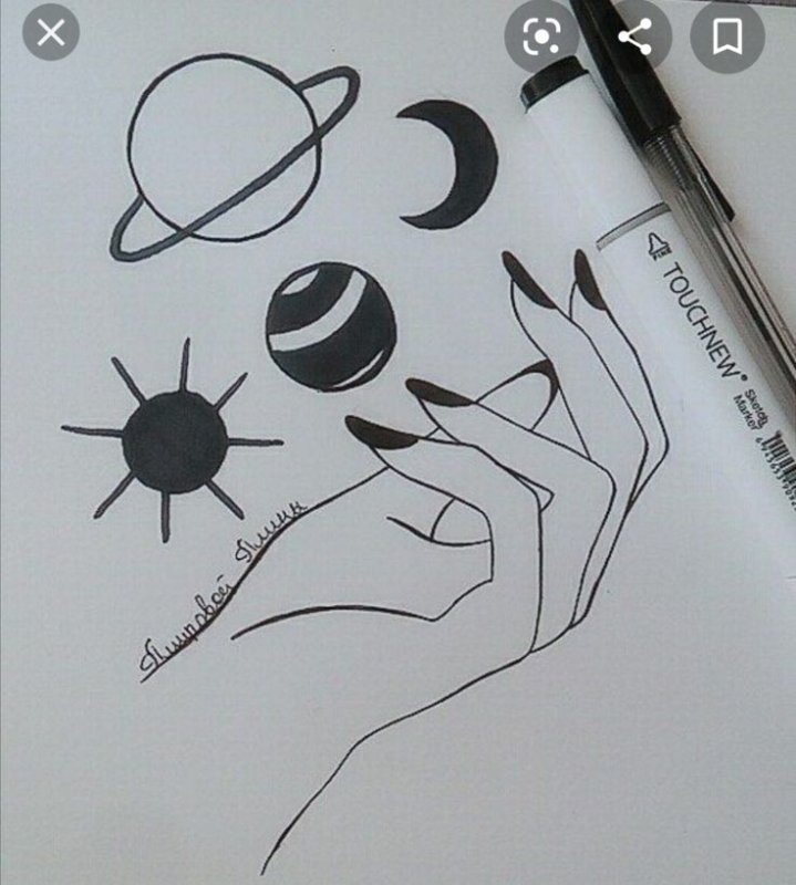 Рисунки черной ручкой