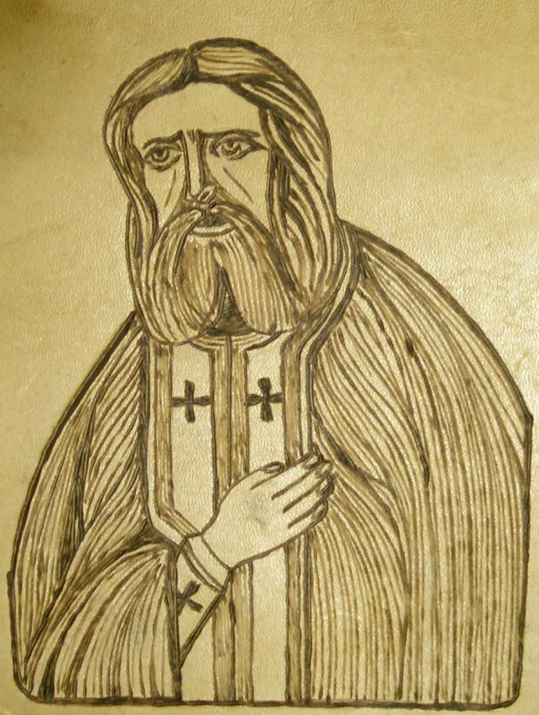 Прорись иконы Серафима Саровского