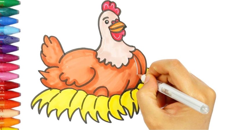 Рисование курица
