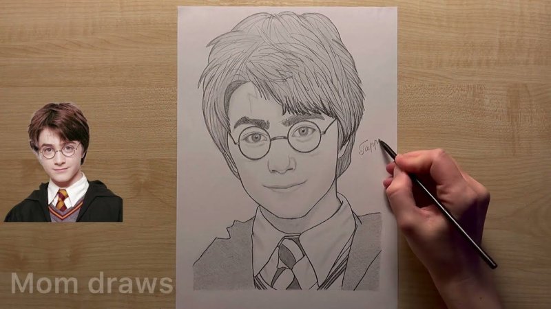 Как нарисовать Гарри Поттера карандашом
