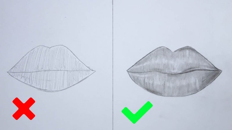 Губы рисунок поэтапно