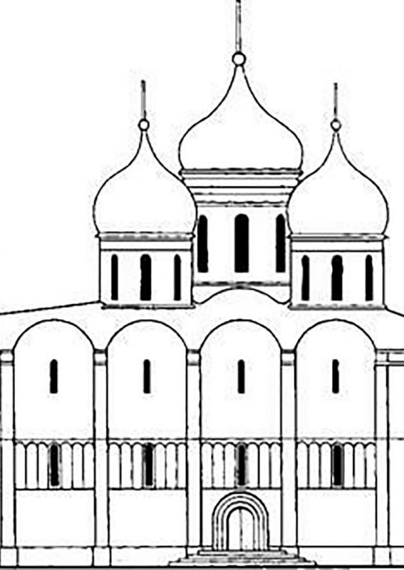 Троицкий храм храм Сергиев Посад раскраска