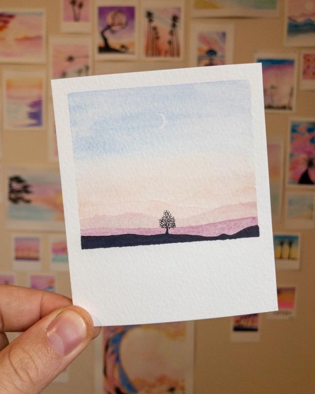 Полароиды акварелью