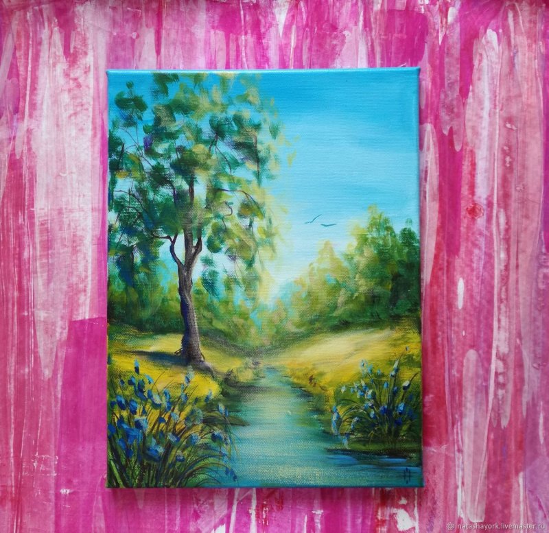 Пейзаж акриловыми красками