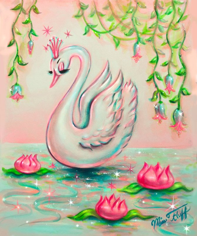 Лебедь рисовать